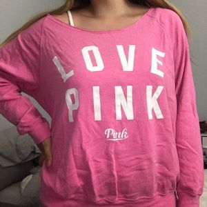 VS PINK off the shoulder sweatshirt